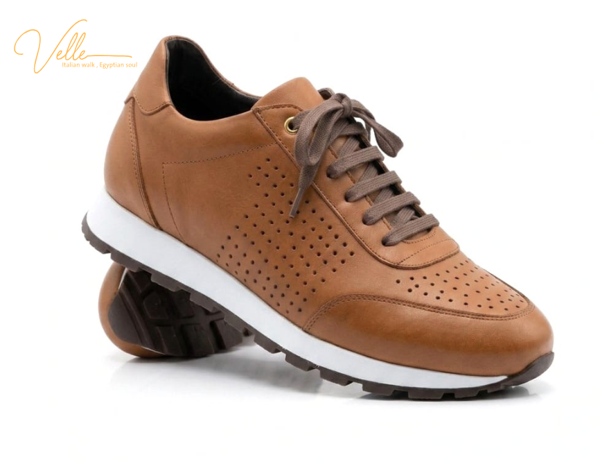 VELLE Premium Leather Runner Sneakers – Havana