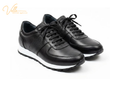 VELLE Premium Leather Runner Sneakers – Black