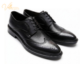 VELLE Classic Brogue Derby Shoes – Black