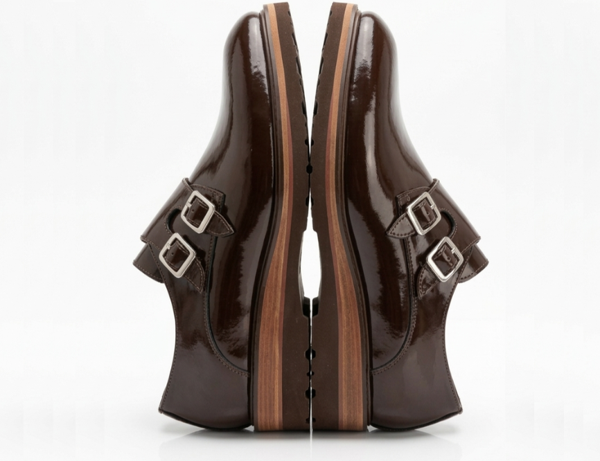 VELLE Milano Double Monk Strap – Dark Brown