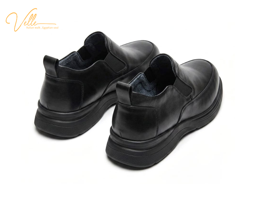 VELLE Urban Slip-On Leather Shoes – Black