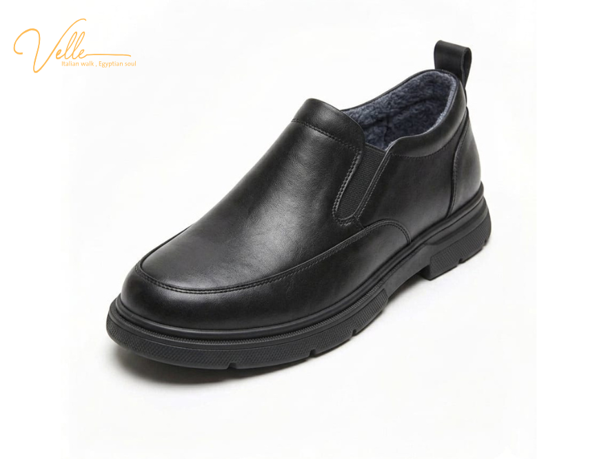 VELLE Urban Slip-On Leather Shoes – Black
