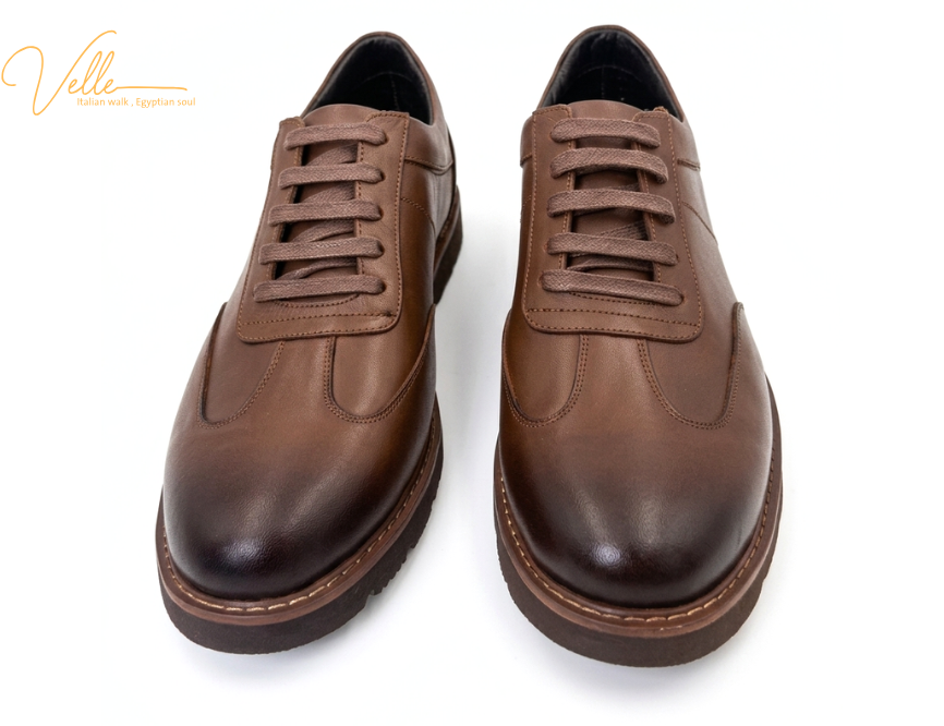 VELLE Milano Brown & Black Leather Sneakers