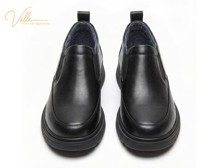 VELLE Urban Slip-On Leather Shoes – Black