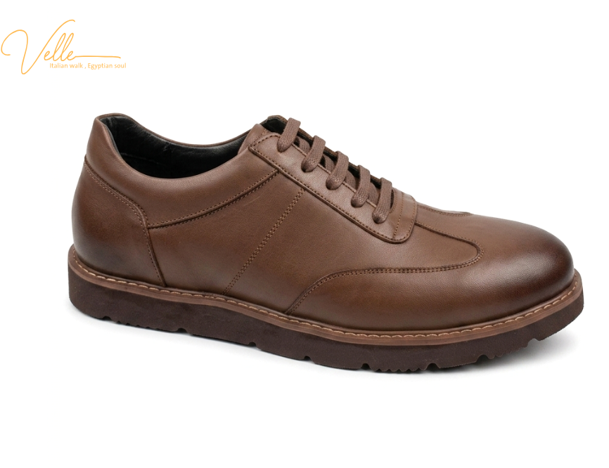 VELLE Milano Brown & Black Leather Sneakers