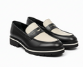 VELLE Torino Contrast Leather Loafer – Black & Cream