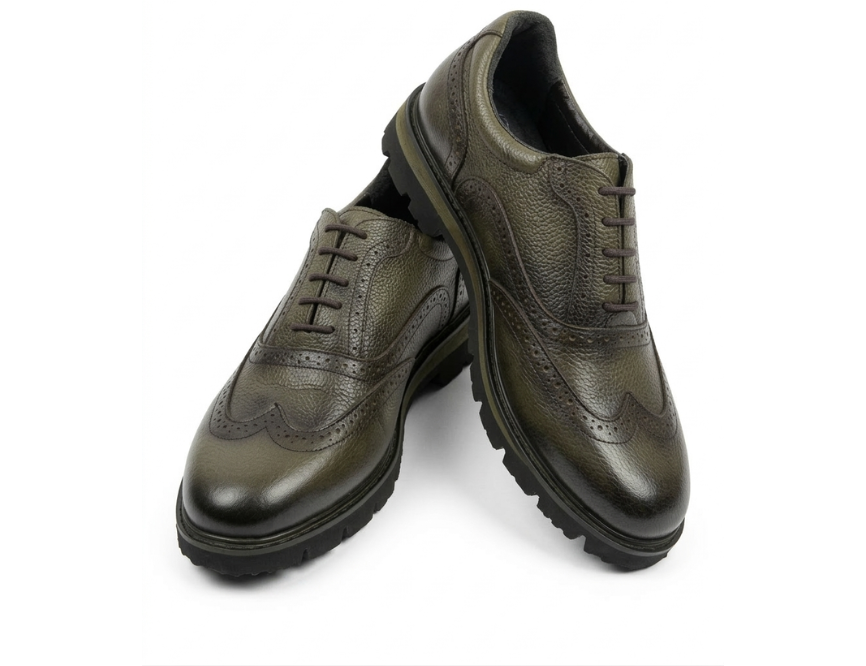 VELLE Milano Wingtip Derby – Olive Green
